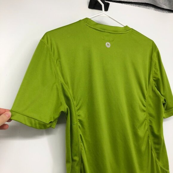 Marmot lime green ruched  sides athletic t shirt crewneck small - Picture 6 of 14